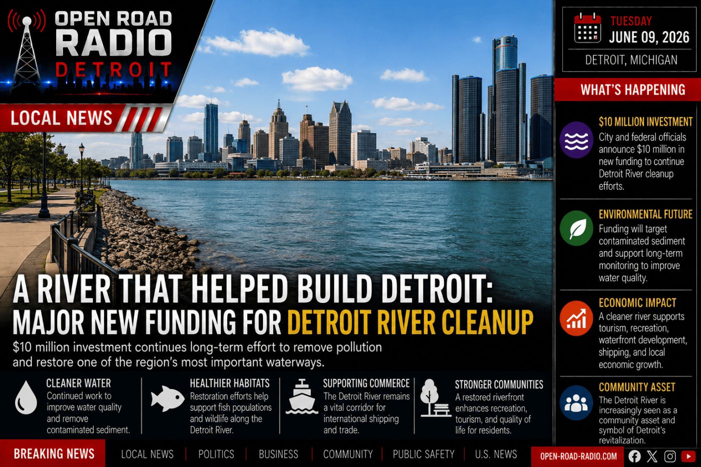 A River That Helped Build Detroit: Major New Funding For Detroit River Cleanup