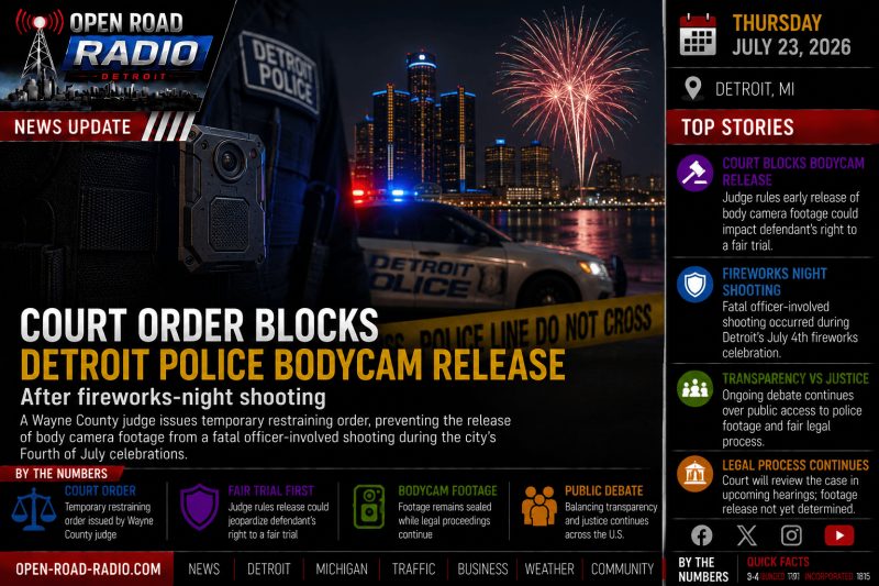 Court Order Blocks Release of Detroit Police Body Camera Footage Following Fireworks-Night Shooting