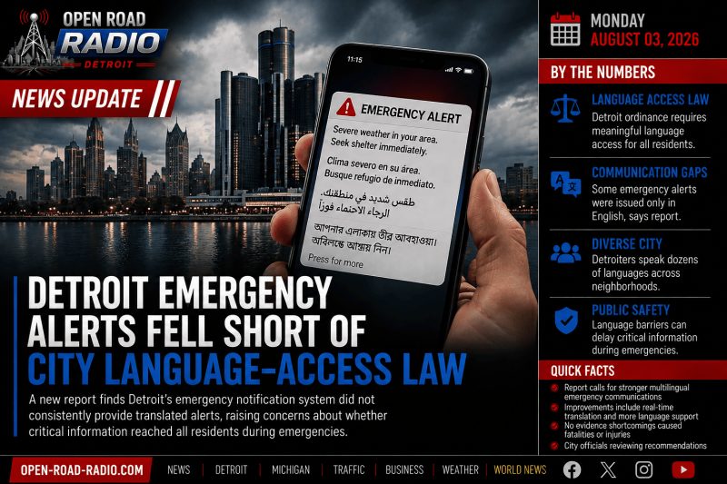 Detroit Emergency Alerts Fell Short of City Language-Access Law, Report Finds