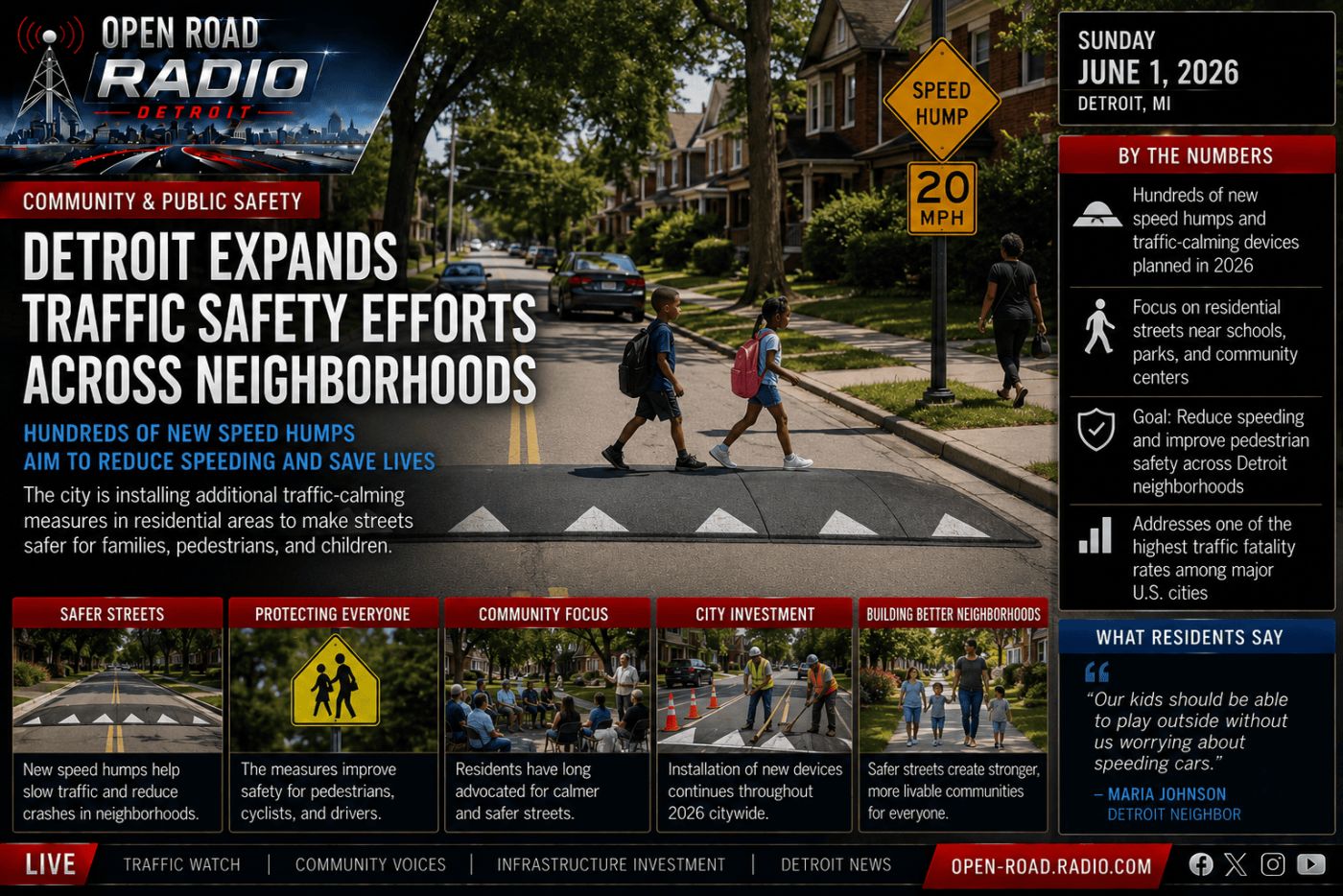 Detroit Expands Traffic Safety Efforts Across Neighborhoods