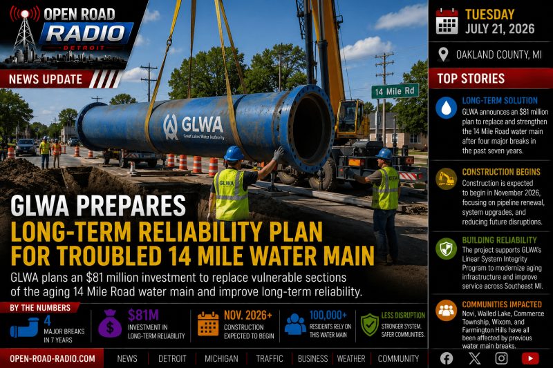 GLWA Unveils Long-Term Reliability Plan for Troubled 14 Mile Water Main