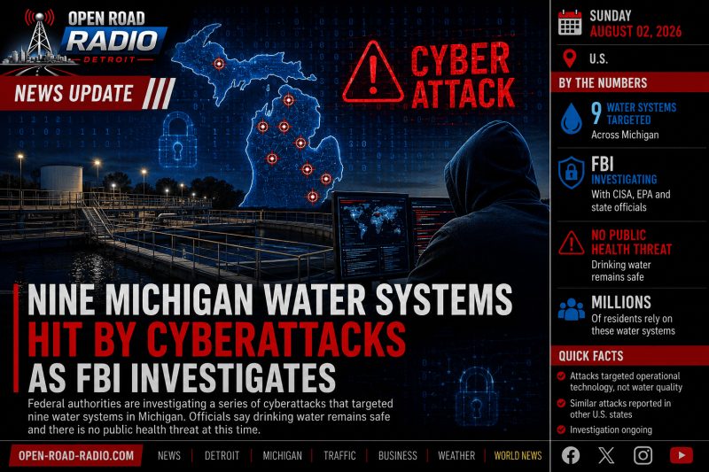 Nine Michigan Water Systems Targeted in Cyberattacks as FBI Launches Investigation