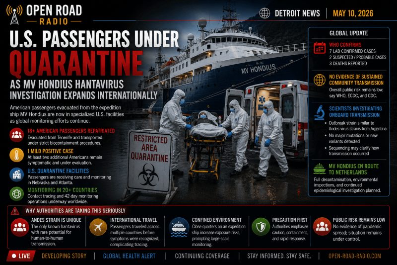 U.S. Passengers Under Quarantine as MV Hondius Hantavirus Investigation Expands Internationally